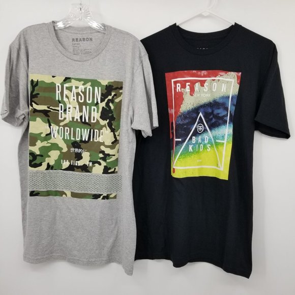 Reason Brand Short Sleeved Men's Graphic Shirt Bundles Size Large - Picture 1 of 9